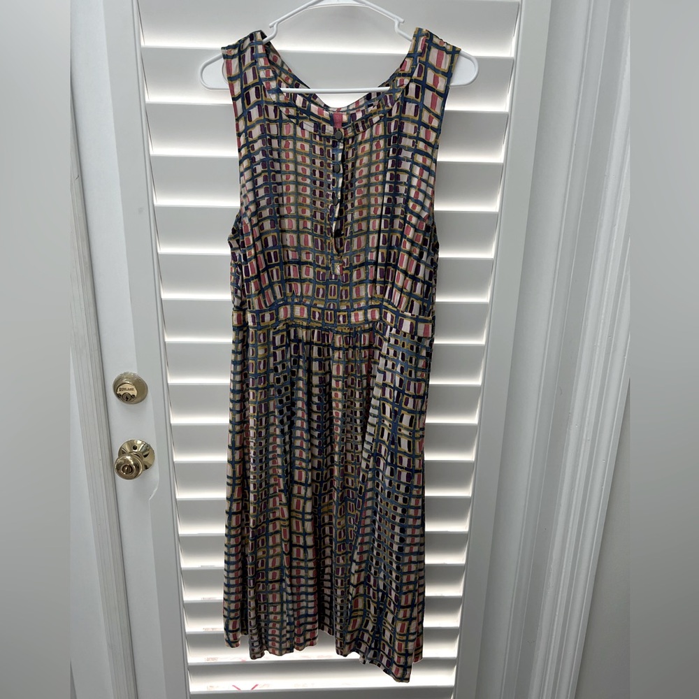 Plenty By Tracy Reese (Anthropologie) Colorful Snap Up Sleeveless Dress. Size 12
